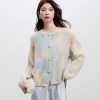 High-end printed beaded mohair sweater women's coat, new Korean style for autumn 25, wool knitted cardigan details Picture